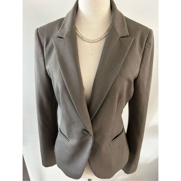 Express blazer classy stylish form fitting size 6 color is grayish olive green - Picture 1 of 6